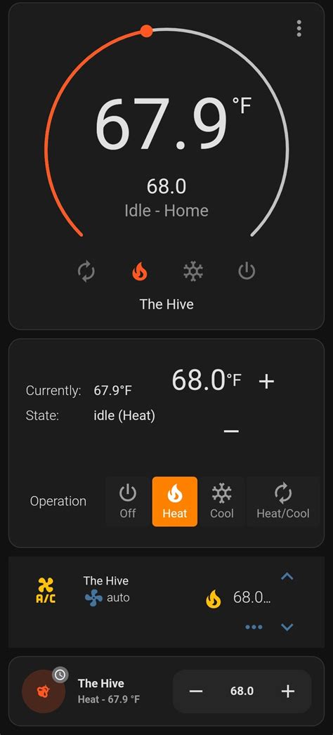 When you set the temp via the Home app on an Ecobee the temp gets set as a permanent hold so the thermostat will not revert to its usual. . Home assistant thermostat card example